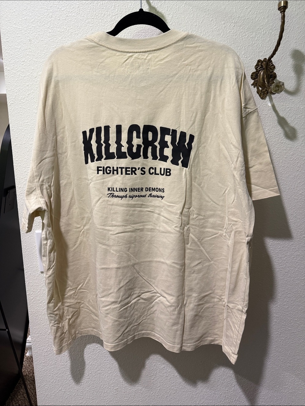Kill Crew RELAXED FIT RIGOROUS TRAINING T-SHIRT - CREAM / BLACK